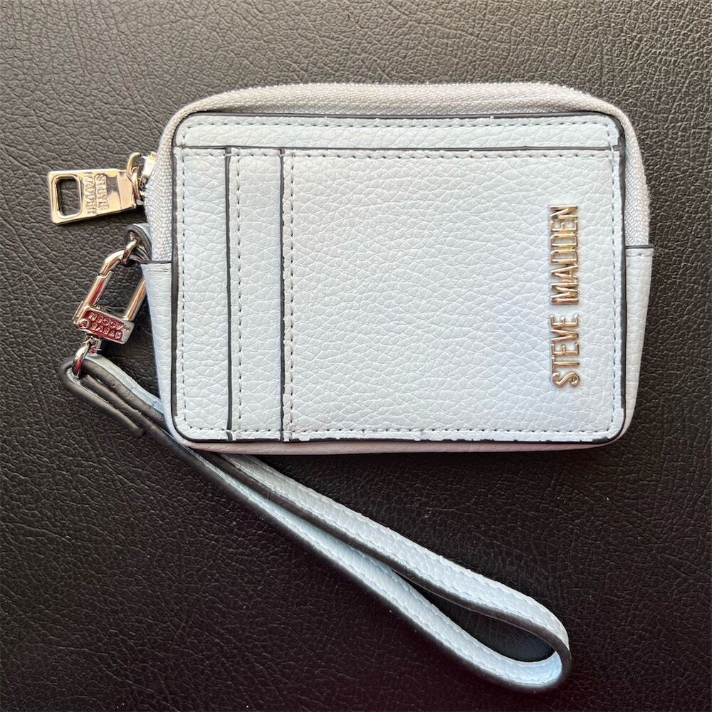 Steve Madden Bpipper Zip Around Card Case Wristlet Color:bCornflower Blue